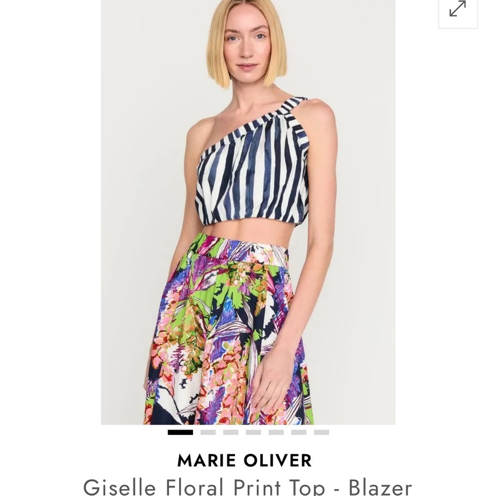 New Marie Oliver Navy and White Striped Tank Top Sz Medium